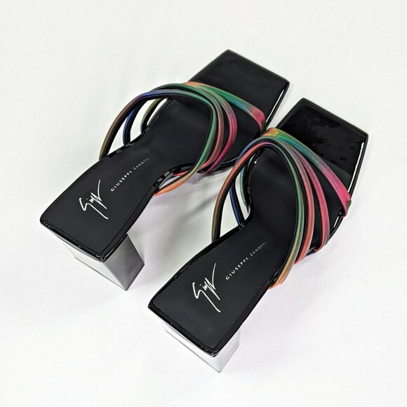 Giuseppe Zanotti Shangay 85MM Strappy Patent Slide Sandals Size 39 (MSRP $795) - Picture 8 of 12